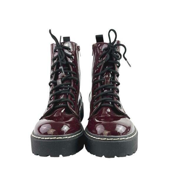 Sincerely Jules Harley Women's Red Patent Leather Lace Up Combat Boots Size 7.5 - Picture 2 of 8